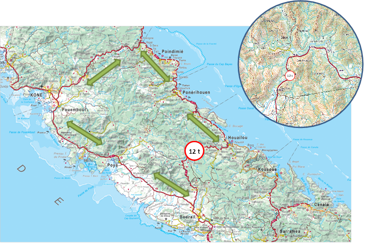 Plan de déviation pour les plus de 12 tonnes (Koné-Tiwaka)